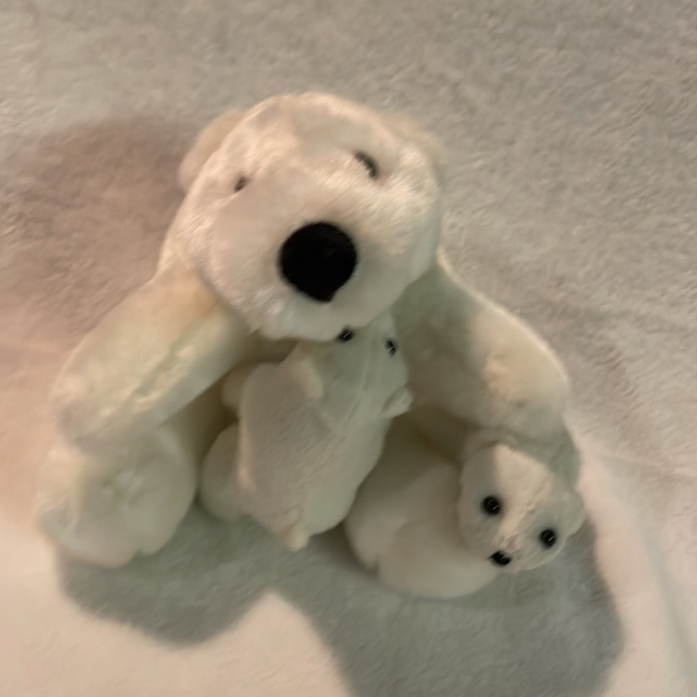 2008 National Wildlife Federation 6” Mama Polar Bear W/2 Detachable Cubs Plush!